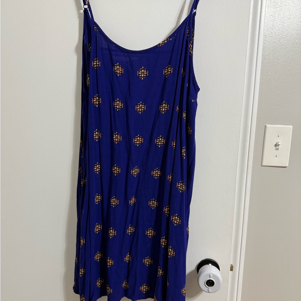 Mossimo Blue Sleeveless Floral-Spot Slip Dress